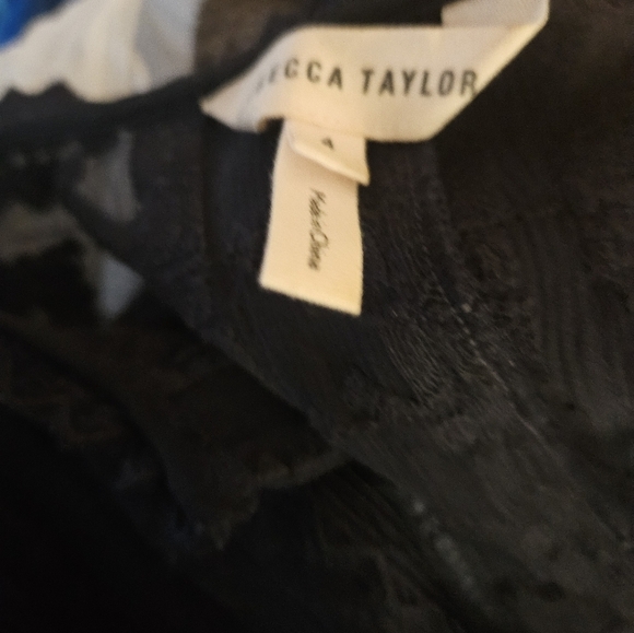 Rebecca Taylor Ls Emb Chiffon Top Navy Blue - Picture 7 of 7